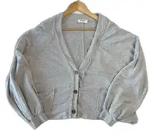 Zenana Women's 1X Grey Long Sleeve Cardigan Button Up Sweater