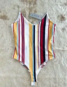 Gaze Striped Tank Top Bodysuit