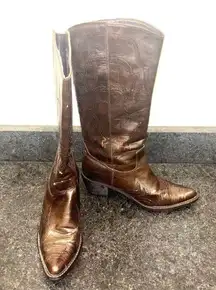 Roper Brown Sequins Tall Cowgirl Boots Size 8 Western Country Boho Chic