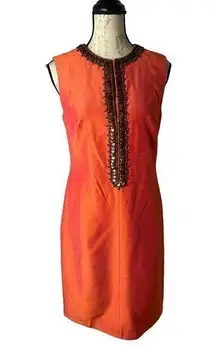 Chetta B by Sherrie‎ Bloom Orange Sleeveless Wooden Beads Size 8