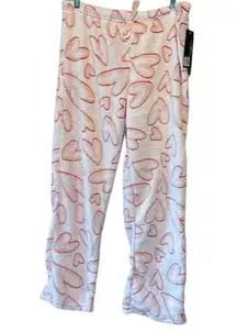 Fleece heart pants lounge wear pajama bottoms super soft NEW large polyester