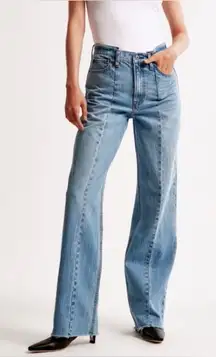 Abercrombie & Fitch High Rise Loose Jeans | Overlap Seamed Front | Long Inseam