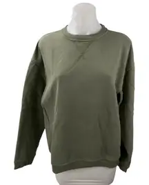 GAP Womens Green Crew Neck Long Sleeve Oversized Sweatshirt Sweater Top Size S