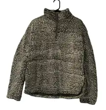 Altar'd State Women's Gray‎ 1/4 Zip Up Sherpa Size Small