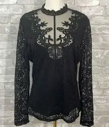 ASOS YAS Black Combined Lace Blouse
