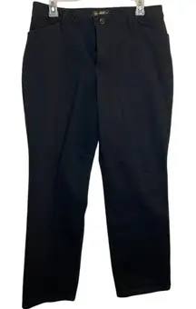 Lee Petite Relaxed Fit Straight Leg Mid Rise Black Pants Effortless‎ Wash