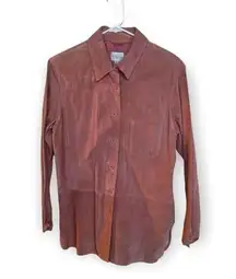 Willi Smith SZ 8 suede button down top