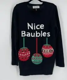 Tiara International  Christmas Collection Nice Baubles Ugly Sweater Size Large