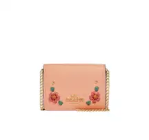 NWT  Mini Wallet On A Chain With Floral Whipstitch