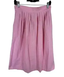 Vintage Patchin Place NWT Pink Woven Pleated Midi Skirt Made In USA Size 14