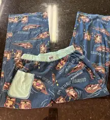 Lazy One Women's Pajama Pants Otters Otterly Exhausted Alaska Sz‎ Sm Aquarium