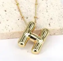 Bubble Balloon Letter H Initial Necklace