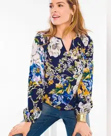 Chico’s Primavera Floral Peasant Blouse LP 2