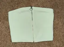 Me to We Green Sleeveless Bustier Crop Top