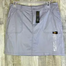 Lee Regular Fit MidRise Skort Size 14 Medium Gray with Front Pockets