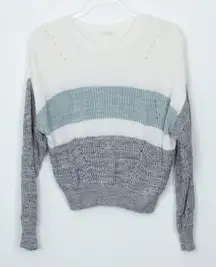 Garage Womens Colorblock Striped Pullover Sweater Size XS Long Sleeve Casual