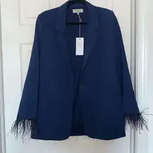 WAYF Feather Trim Blazer