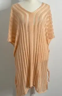 Cupshe delicate peach swim cover up or lingerie cover up sweater.  One Size.