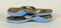 Women's Crocs Capri Flip Flops Blue and Brown size 7