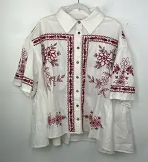 We the Free  Spring Refresh Top In White Embroidered size Large