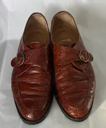 Nordstrom Brown Crocodile Loafers