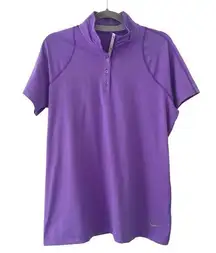 Nike Golf Tour Performance Women's Purple Dri-Fit Button Mock Neck Shirt XL