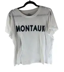 J Crew Womens Montauk Graphic T Shirt Cotton White XL