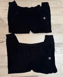 two pairs, black Fila sweatpants, size small, super soft and comfortable #fila #athleisure #sweatpants #sweats