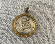 Vintage Pope Paulus VI Saint Christopher Italy Catholic 2 Tone Medal