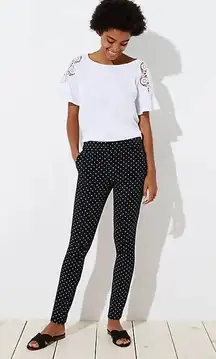 Loft Marisa ankle black and white Polk a dot slacks washed once