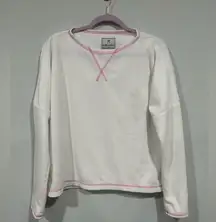 Dudley Stephens Somerset Ribbed Sweatshirt White and Pink Women’s  Small