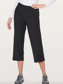 Lululemon‎ Pants Next Move Cropped 4 Black Wide Leg Pull-On Yoga Elastic Waist
