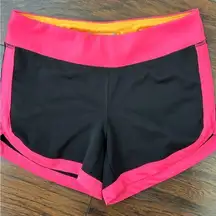 New Balance  poly/spandex blend Black w pink workout shorts - size S