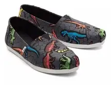 Toms  Alpargata Slip On Flats Glow in the Dark Neon Multi Dino Dig Print 5.5 NWT