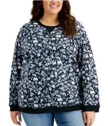 Karen Scott Daisy Fleece Sweatshirt