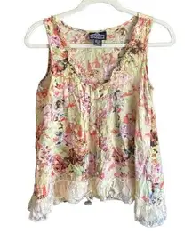 Angie Spring Summer Sleeveless Blouse. Size Small.