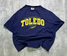 Vintage University Of Toledo Rockets Tee Shirt Navy & Yellow