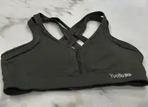 Yvette Medium Impact Sports Bra Caged Criss‎ Cross Back Olive Green Activewear