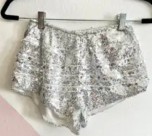 Sequin‎ Micro Mini Shorts, Festival Clubwear Rave Glam Medium 2000s Y2K