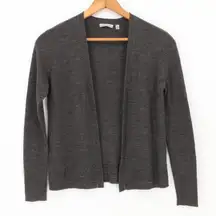 Anne Klein Beaded Wool Cardigan Womens Gray Open Front Vintage Hong Kong Size S