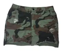 Distressed Camo Mini Skirt Size 28