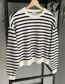 J. Crew Dropped Shoulder Striped Crewneck Sweater