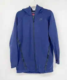 Nike Tech Fleece Cocoon Mesh Jacket Hoodie Size M Blue Full Zip Long Sleeve