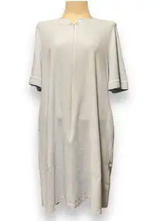 Vanity Fair Vintage 1970s Velour 1/2 Zip Robe Light Blue Medium