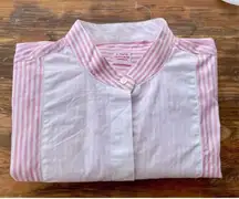 T2 E. Tautz Seville Row Button Long Sleeve Shirt Pink‎ White Sz 10