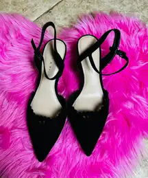 Kelly & Katie Women's Black Ankle Strap Mid Heels Shoes Size 9M /40