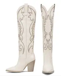 WetKiss Women’s Cream Cowboy Boots 