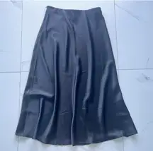 Zeagoo skirt size Medium black satin silk midi 