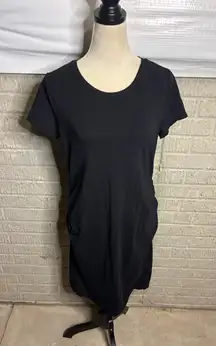 Old Navy Maternity Black Ruched Side T Shirt Dress Size L