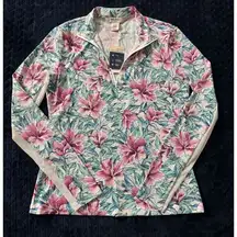 Tommy Bahama Women Hawaiian Floral Golf Active 1/4 Zip Up Shirt Size Xs NWT